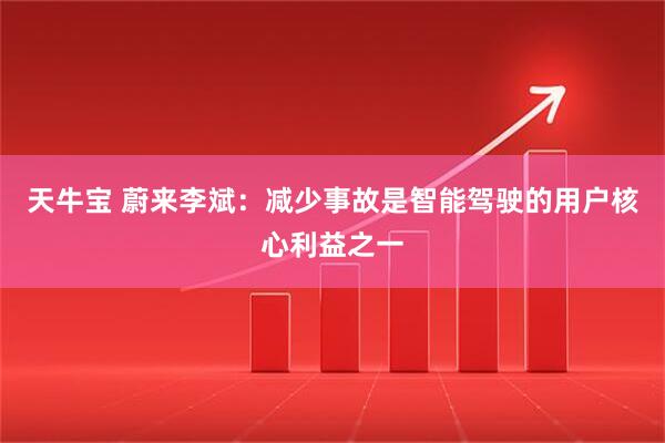 天牛宝 蔚来李斌：减少事故是智能驾驶的用户核心利益之一