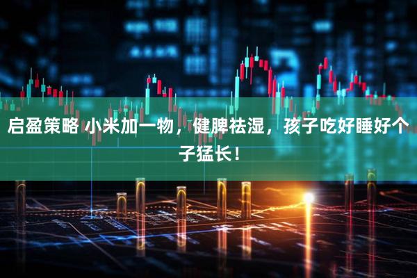 启盈策略 小米加一物，健脾祛湿，孩子吃好睡好个子猛长！