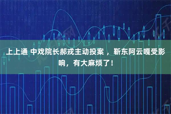 上上通 中戏院长郝戎主动投案 ，靳东阿云嘎受影响，有大麻烦了！